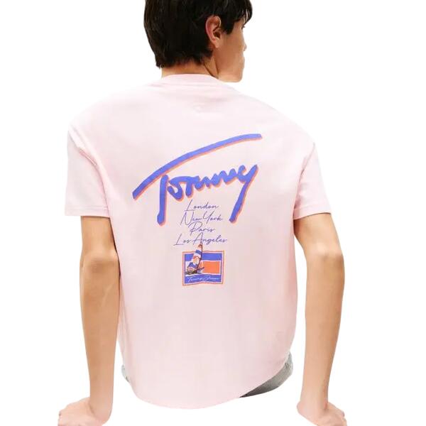 Ανδρικό T-Shirt Tommy Jeans Rlx Faded Graphic Tee Ext Precious Pink DM0DM20768-TH3