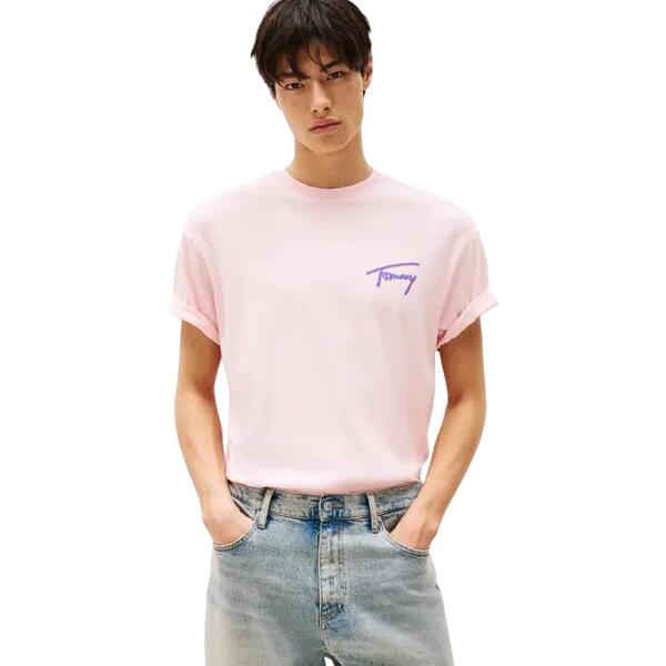 Ανδρικό T-Shirt Tommy Jeans Rlx Faded Graphic Tee Ext Precious Pink DM0DM20768-TH3