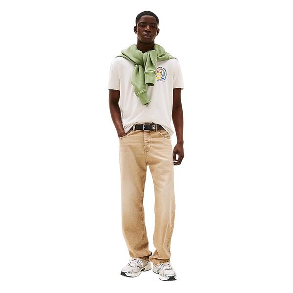 Ανδρικό T-Shirt Tommy Jeans Reg 4Clr Crest Tee Oat Marl Htr DM0DM20813-AE3