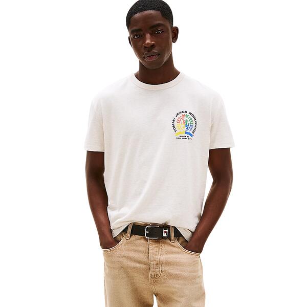 Ανδρικό T-Shirt Tommy Jeans Reg 4Clr Crest Tee Oat Marl Htr DM0DM20813-AE3