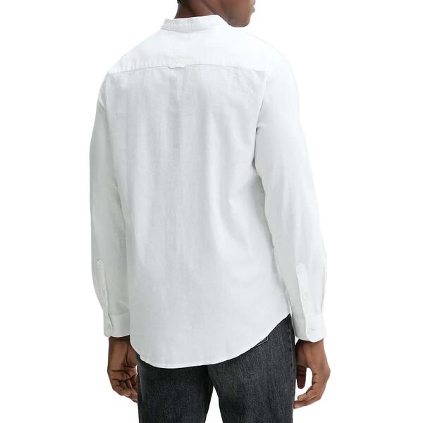 Ανδρικό Πουκάμισο Tommy Jeans Linen Mix Band Collar Ecru DM0DM20876-YBL