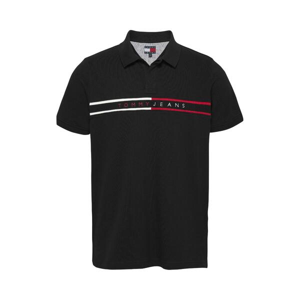 Ανδρικό Polo Tommy Jeans Slim Chest Flag Polo Black DM0DM20916-BDS