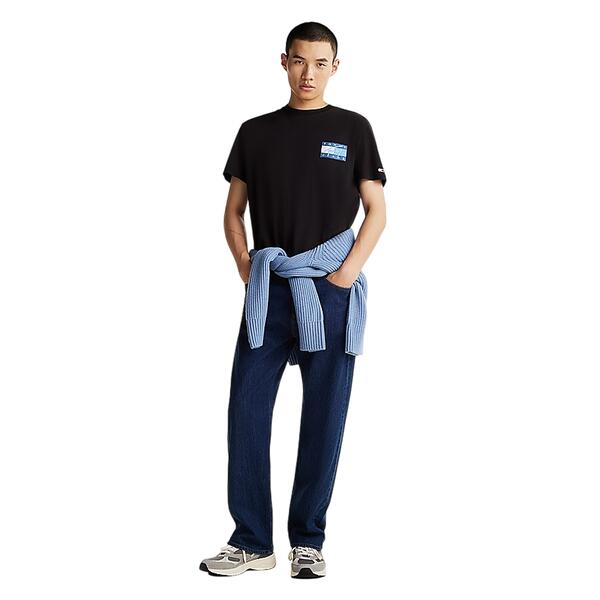 Αντρικό T-shirt Tommy Jeans Reg Rwb Flag Ext Black DM0DM21108-BDS