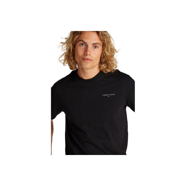 Αντρικό T-shirt Tommy Jeans Slim Linear Chest Ss Ext Black DM0DM21188-BDS