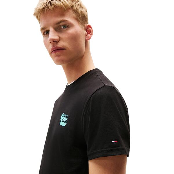 Ανδρικό T-Shirt Tommy Jeans Slim Stack Logo Tee Ext Black DM0DM21539-BDS