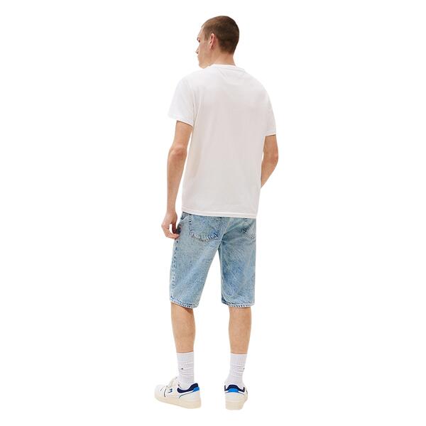 Ανδρικό T-Shirt Tommy Jeans Slim Stack Logo Tee Ext Ecru DM0DM21539-YBL