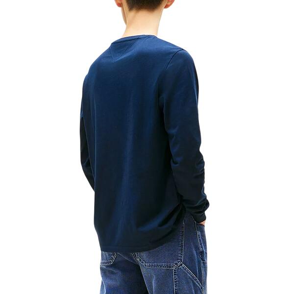 Ανδρική Μπλούζα Tommy Jeans Tjm Slim Chest Linear Ls Tee Ext Dark Blue DM0DM21594-C1G