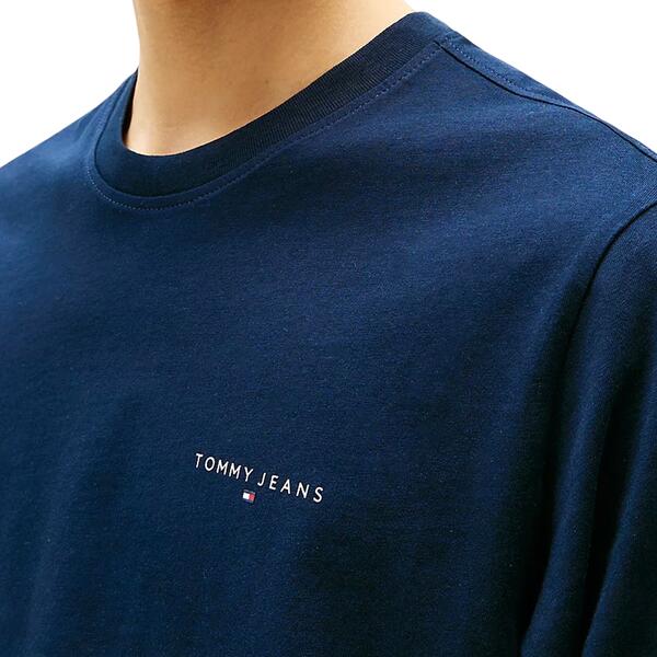 Ανδρική Μπλούζα Tommy Jeans Tjm Slim Chest Linear Ls Tee Ext Dark Blue DM0DM21594-C1G