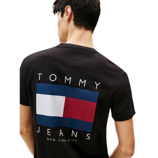 Ανδρικό T-Shirt Tommy Jeans Reg Flag Graph Bckprnt T Ext Black DM0DM21910-BDS