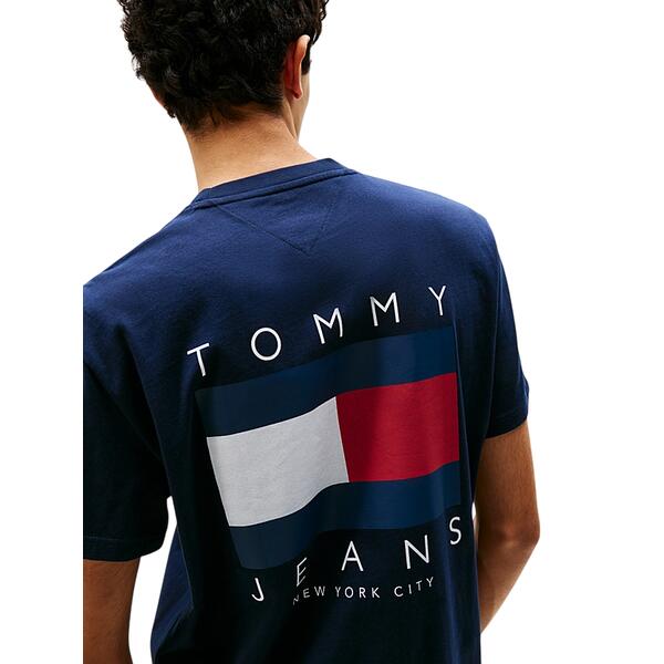 Ανδρικό T-Shirt Tommy Jeans Reg Flag Graph Bckprnt T Ext Dark Night Navy DM0DM21910-C1G