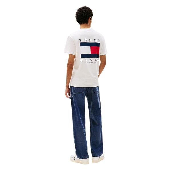 Ανδρικό T-Shirt Tommy Jeans Reg Flag Graph Bckprnt T Ext Ecru DM0DM21910-YBL