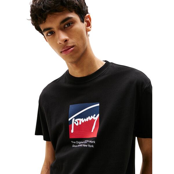 Ανδρικό T-Shirt Tommy Jeans Tjm Reg Rwb Dna Tee Black DM0DM21940-BDS