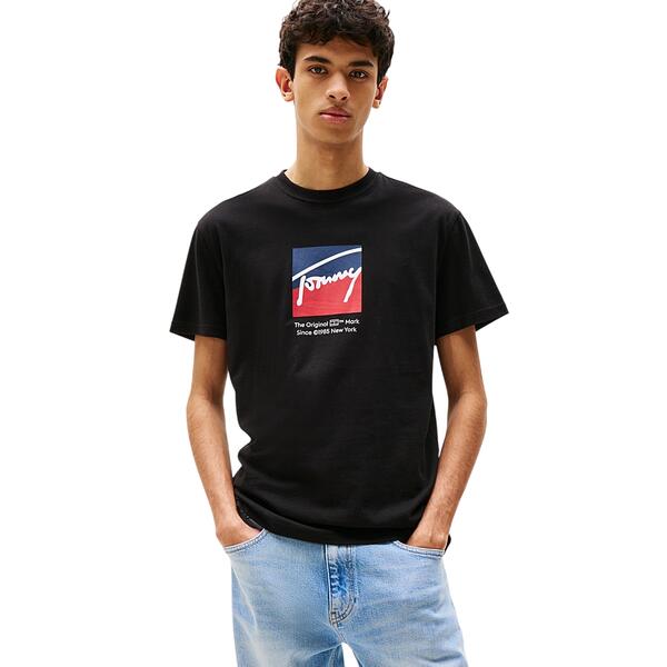 Ανδρικό T-Shirt Tommy Jeans Tjm Reg Rwb Dna Tee Black DM0DM21940-BDS