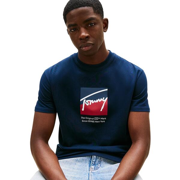 Ανδρικό T-Shirt Tommy Jeans Tjm Reg Rwb Dna Tee Dark Night Navy DM0DM21940-C1G