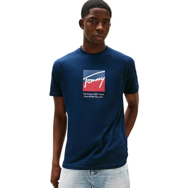 Ανδρικό T-Shirt Tommy Jeans Tjm Reg Rwb Dna Tee Dark Night Navy DM0DM21940-C1G