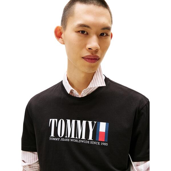 Ανδρικό T-Shirt Tommy Jeans Reg Tommy Dna Flag Tee Ext Black DM0DM21941-BDS