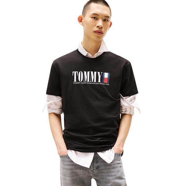 Ανδρικό T-Shirt Tommy Jeans Reg Tommy Dna Flag Tee Ext Black DM0DM21941-BDS