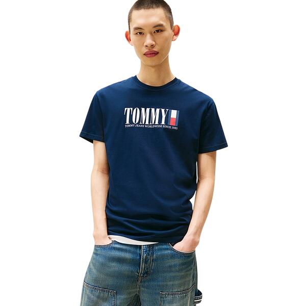 Ανδρικό T-Shirt Tommy Jeans Reg Tommy Dna Flag Tee Ext Dark Night Navy DM0DM21941-C1G