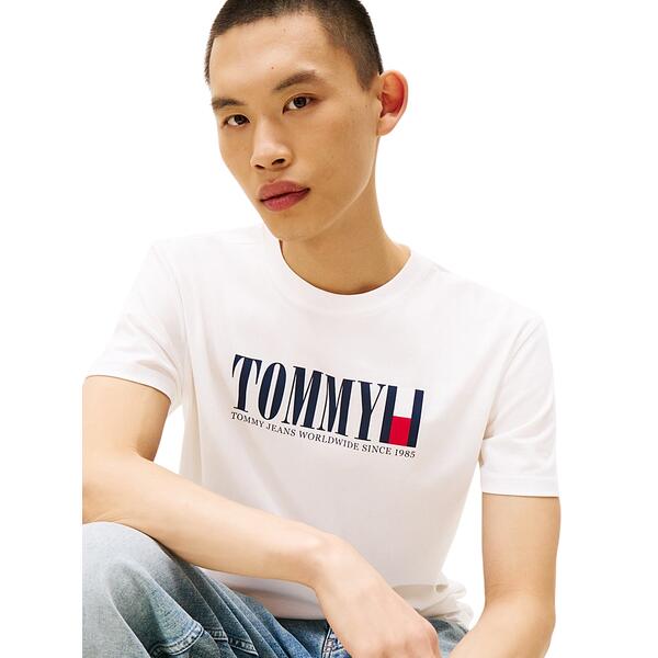 Ανδρικό T-Shirt Tommy Jeans Reg Tommy Dna Flag Tee Ext Ecru DM0DM21941-YBL