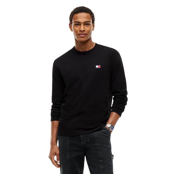 Ανδρική Μπλούζα Tommy Jeans Tjm Reg Badge Tee Ls Black DM0DM21974-BDS
