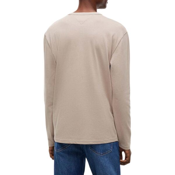Ανδρική Μπλούζα Tommy Jeans Tjm Reg Badge Tee Ls Limestone Dust DM0DM21974-PKE