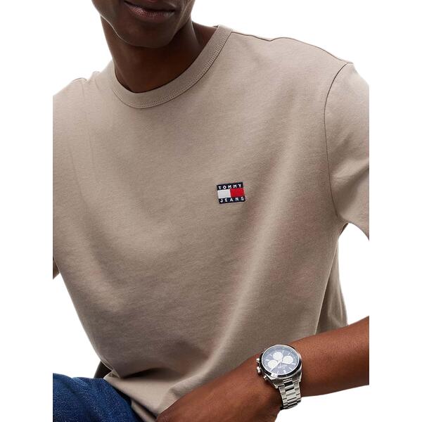 Ανδρική Μπλούζα Tommy Jeans Tjm Reg Badge Tee Ls Limestone Dust DM0DM21974-PKE