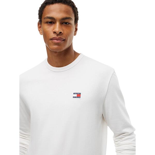 Ανδρική Μπλούζα Tommy Jeans Tjm Reg Badge Tee Ls Ecru DM0DM21974-YBL