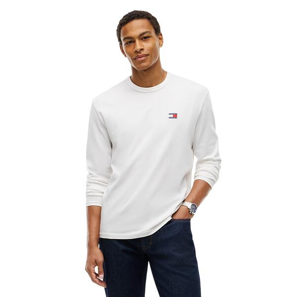 Ανδρική Μπλούζα Tommy Jeans Tjm Reg Badge Tee Ls Ecru DM0DM21974-YBL