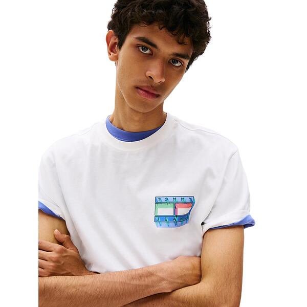 Ανδρικό T-Shirt Tommy Jeans Tjm Reg Dna Flag Play Tee Ext Ecru DM0DM21980-YBL