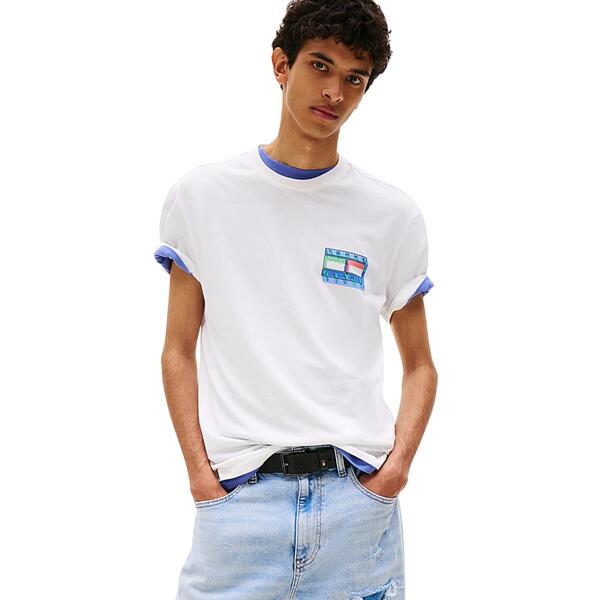 Ανδρικό T-Shirt Tommy Jeans Tjm Reg Dna Flag Play Tee Ext Ecru DM0DM21980-YBL