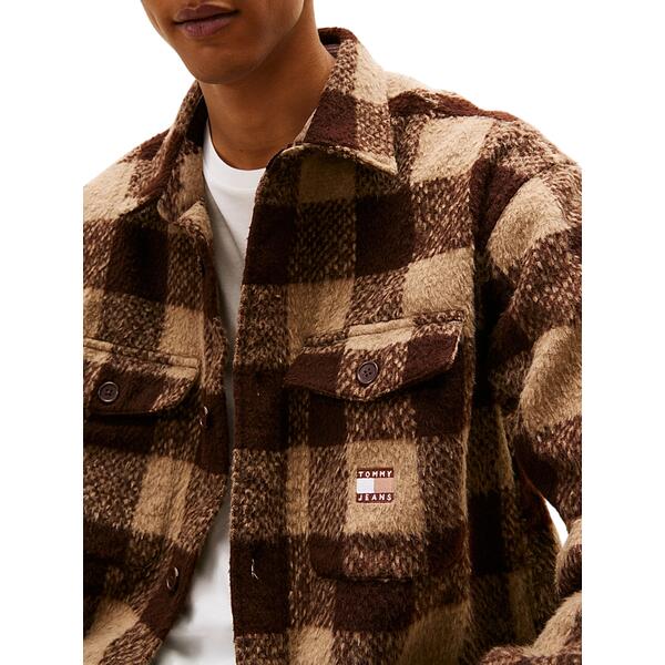 Ανδρικό Πουκάμισο Tommy Jeans Tjm Check Overshirt Ext Rich Brown/Buffalo Check DM0DM22013-GS7