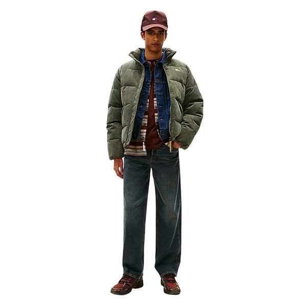 Ανδρικό Μπουφάν Tommy Jeans Tjm Vail Cord Puffer Ext Pewter Green DM0DM22031-MRH