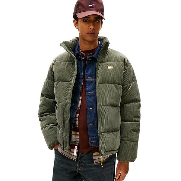 Ανδρικό Μπουφάν Tommy Jeans Tjm Vail Cord Puffer Ext Pewter Green DM0DM22031-MRH