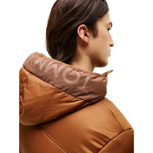Ανδρικά Μπουφάν Tommy Jeans TJM Hooded Logo Puffer Ext Pecan Nut DM0DM22044-GVP