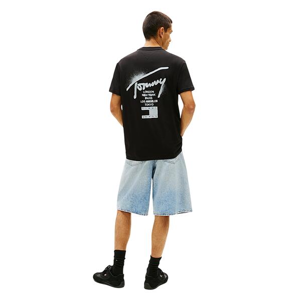 Ανδρικό T-Shirt Tommy Jeans Reg City Sign SS Tee Ext Black DM0DM22553-BDS