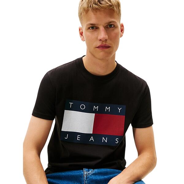 Ανδρικό T-Shirt Tommy Jeans Tjm Reg Big Flag Ss Tee Ext Black DM0DM22645-BDS