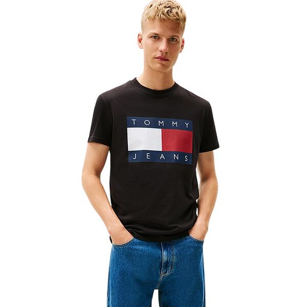 Ανδρικό T-Shirt Tommy Jeans Tjm Reg Big Flag Ss Tee Ext Black DM0DM22645-BDS