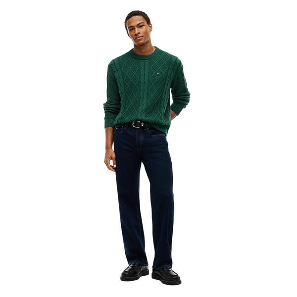 Ανδρικό Πουλόβερ Tommy Hilfiger Tjm Reg Classic Flag Cable Swtr Velvet Green DM0DM23405-MBM