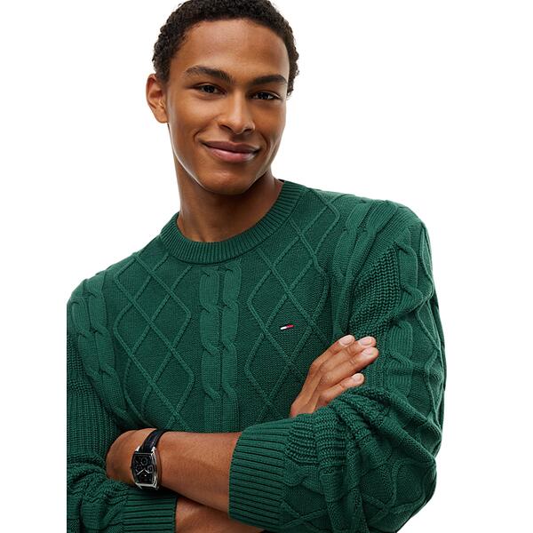 Ανδρικό Πουλόβερ Tommy Hilfiger Tjm Reg Classic Flag Cable Swtr Velvet Green DM0DM23405-MBM