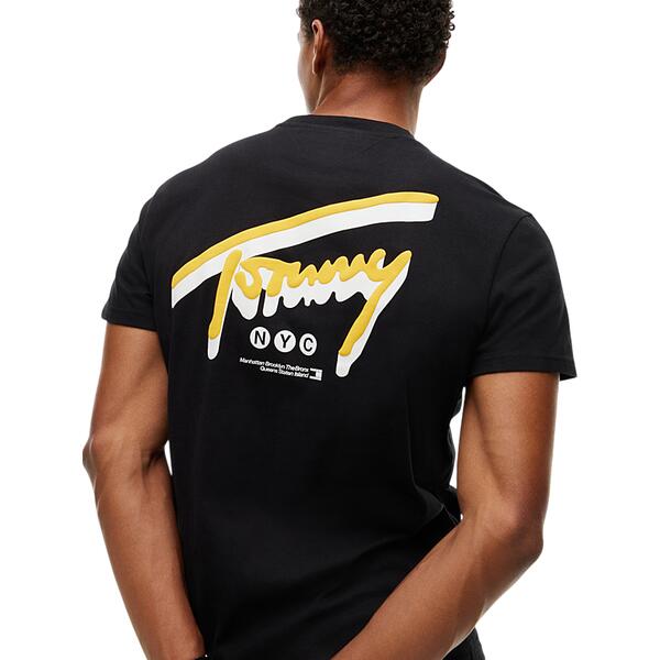 Ανδρικό T-shirt Tommy Jeans Tjm Reg Sign Backprint Tee Ext Black DM0DM23542-BDS