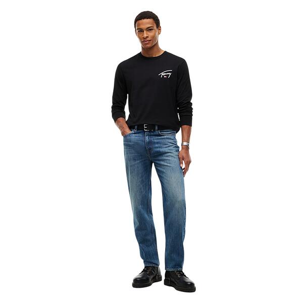 Ανδρική Μπλούζα Tommy Hilfiger Tjm Slim Signature Chest Tee Ls Black DM0DM23546-BDS