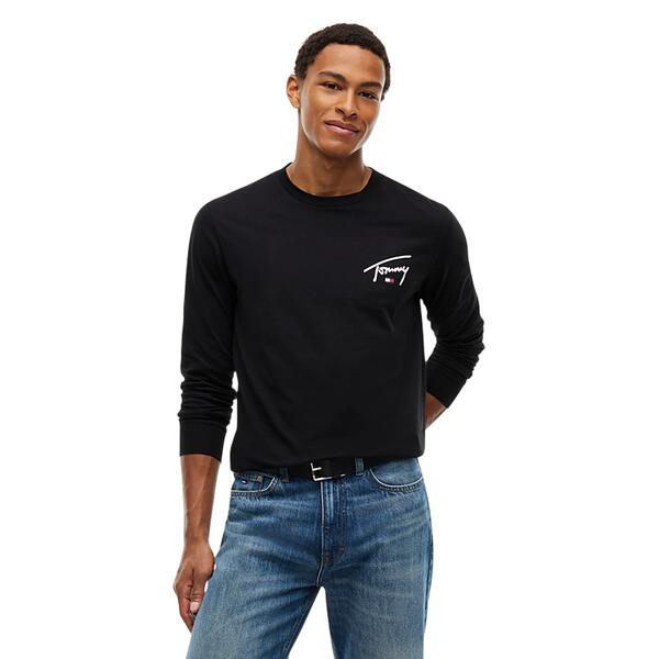 Ανδρική Μπλούζα Tommy Hilfiger Tjm Slim Signature Chest Tee Ls Black DM0DM23546-BDS