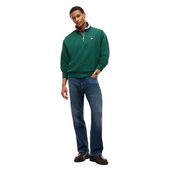 Ανδρικό Φούτερ Tommy Jeans Tjm Rlx Branded Collar Qz Ext Velvet Green DM0DM23605-MBM