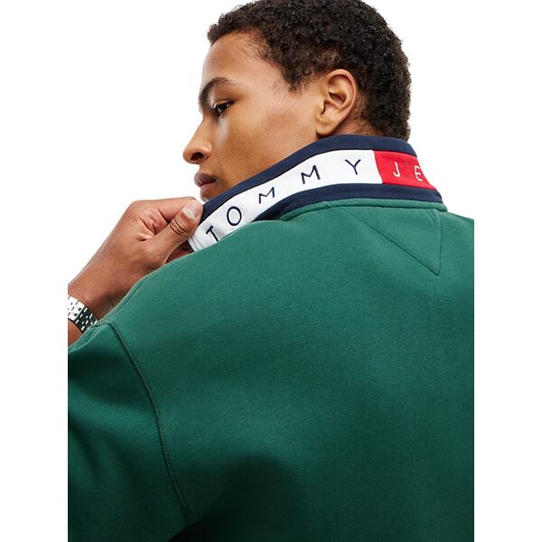 Ανδρικό Φούτερ Tommy Jeans Tjm Rlx Branded Collar Qz Ext Velvet Green DM0DM23605-MBM