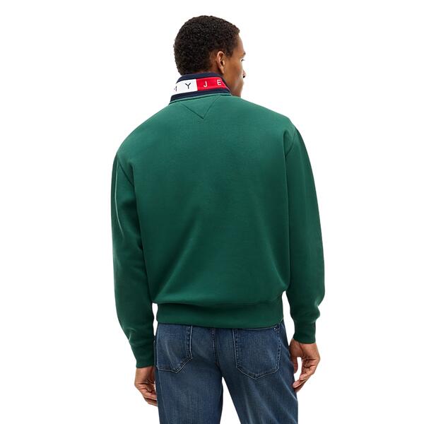 Ανδρικό Φούτερ Tommy Jeans Tjm Rlx Branded Collar Qz Ext Velvet Green DM0DM23605-MBM