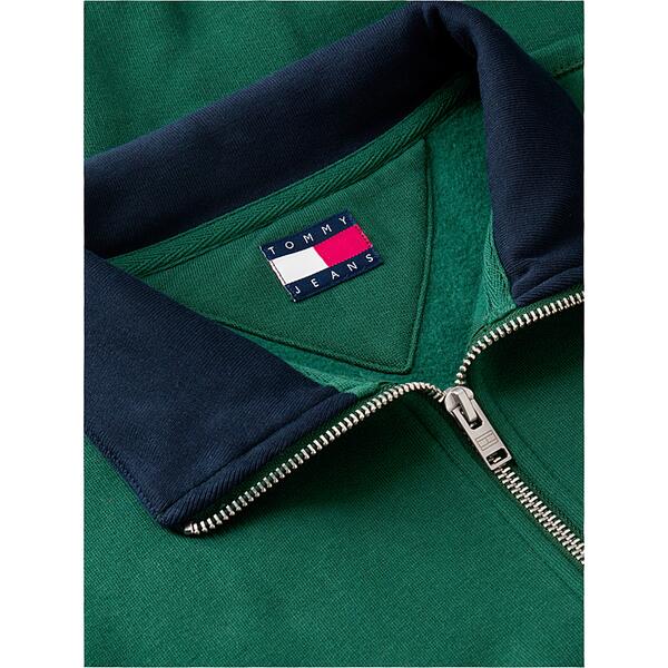 Ανδρικό Φούτερ Tommy Jeans Tjm Rlx Branded Collar Qz Ext Velvet Green DM0DM23605-MBM