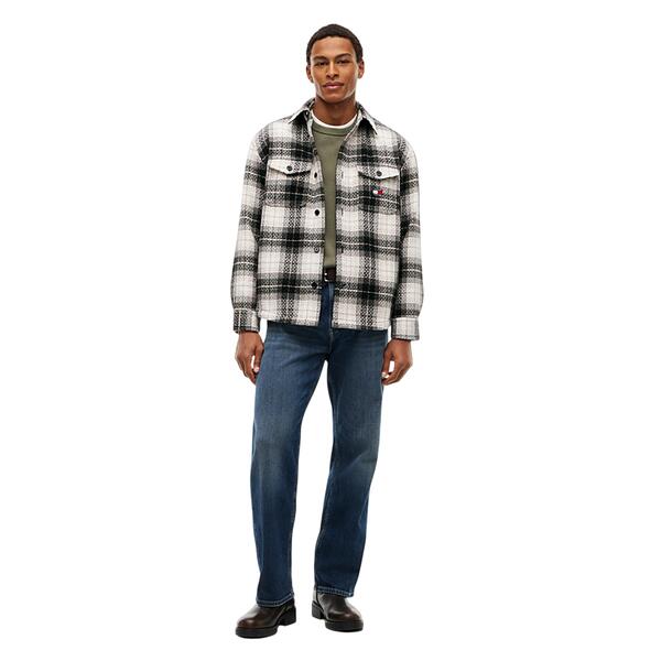 Ανδρικό Τζάκετ Tommy Jeans Tjm Check Overshirt Ext Black Check DM0DM23616-0ME