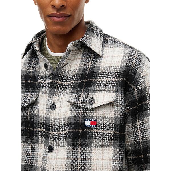 Ανδρικό Τζάκετ Tommy Jeans Tjm Check Overshirt Ext Black Check DM0DM23616-0ME