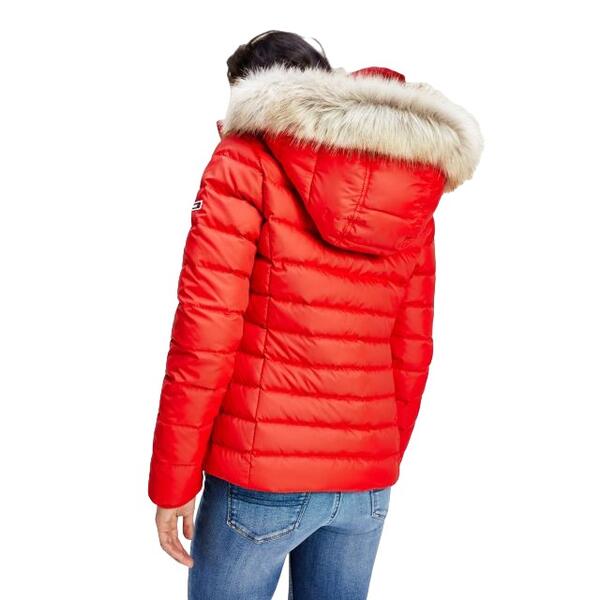 Γυναικείο Μπουφάν Tommy Jeans Basic Hooded Down Deep Crimson DW0DW08588-XNL