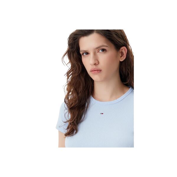 Γυναικείο T-shirt Tommy Jeans Slim Tonal Linear Tee Ext Sugarplum Blue DW0DW17383-C12